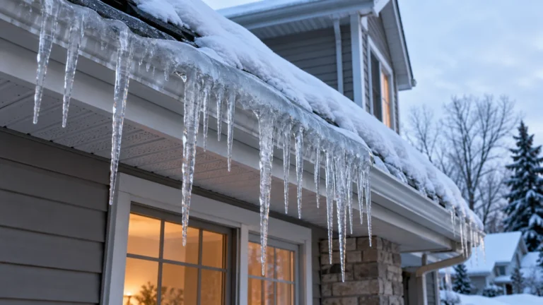 Barrages de glace sur la toiture : causes, dangers et 7 solutions efficaces