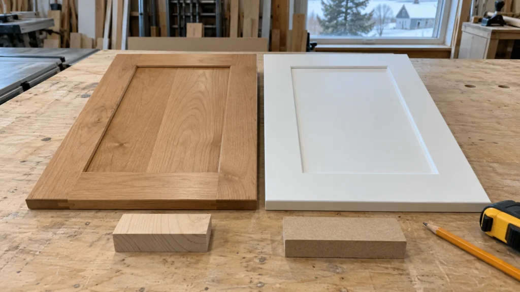 Bois massif vs MDF pour les armoires de cuisine : 8 différences, prix et lequel choisir