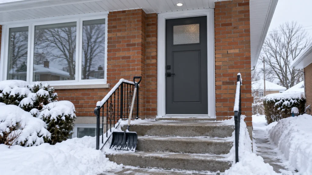 Porte d’entrée pour l’hiver : 6 critères, acier ou fibre de verre et prix installés